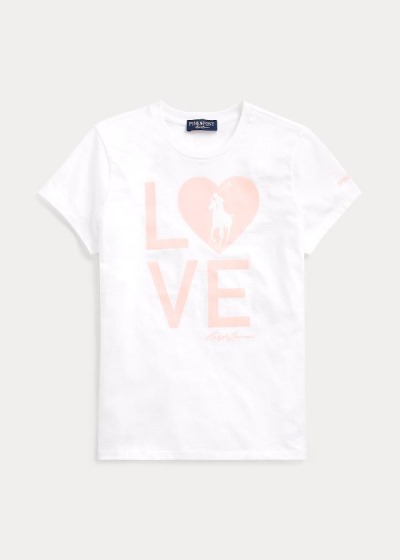 Women's Ralph Lauren Pink Pony Live Love T Shirts | 862059CUS